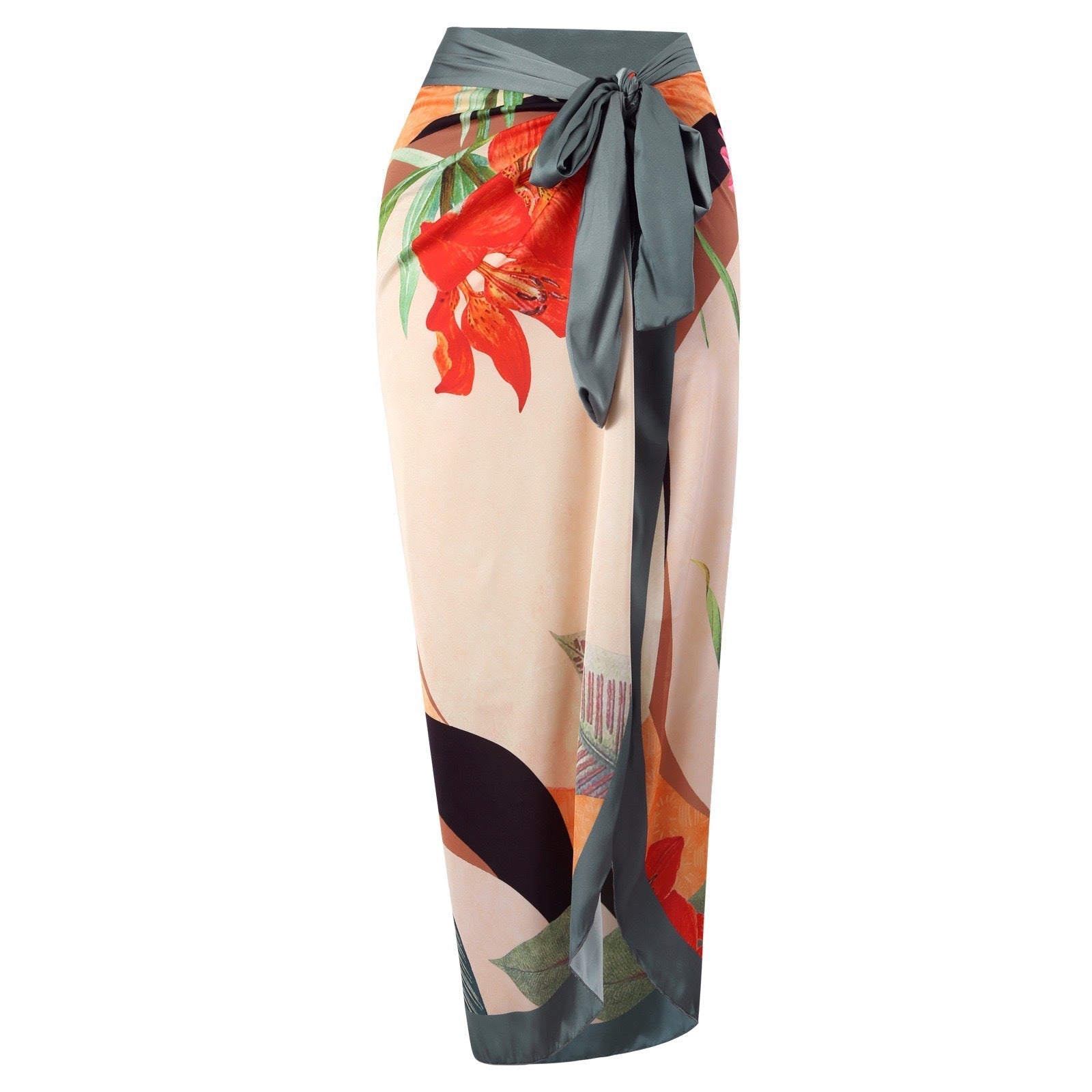 Two Piece Set Swimsuit Cross Belly Covering Printed Backless Sheath Dress Swimsuit Bella Mia